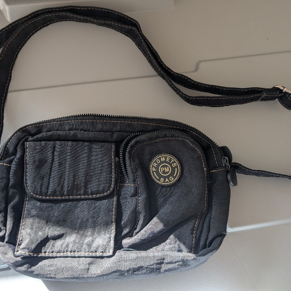 Black Crossbody Bag Multiple Pockets